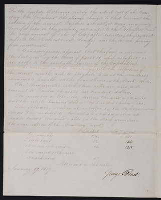 1839-01-17 Treasurer's Report for 1838, 2021.020.010